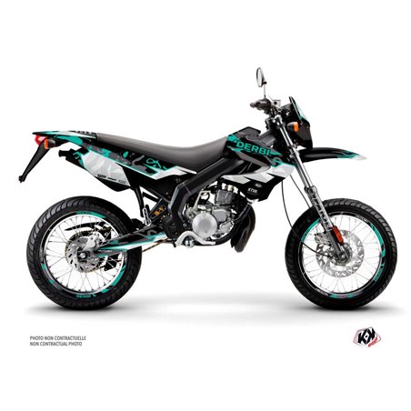 PACK Kit Deco + Housse de Selle 50cc BARBARIAN Derbi Xrace 50 Turquoise