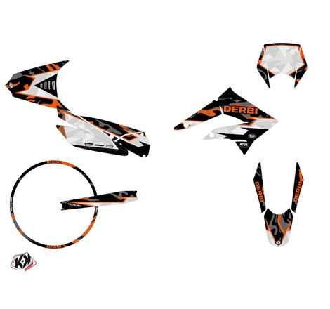 PACK Kit Deco + Housse de Selle 50cc BARBARIAN Derbi Xtreme 50 Orange