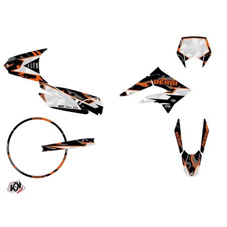 PACK Kit Deco + Housse de Selle 50cc BARBARIAN Derbi Xtreme 50 Orange