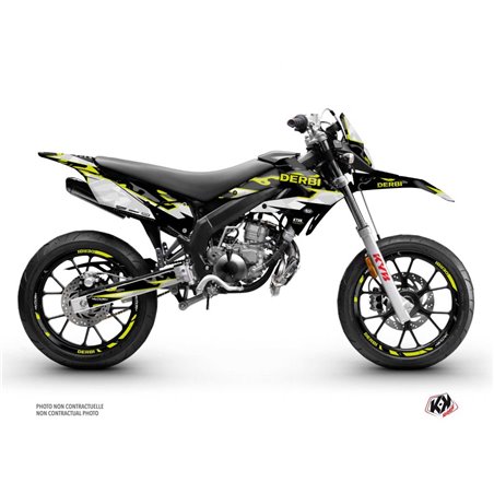 PACK Kit Deco + Housse de Selle 50cc BARBARIAN Derbi Xtreme 50 Jaune Neon