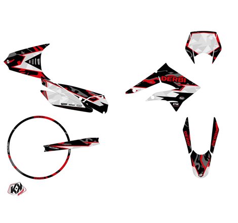 PACK Kit Deco + Housse de Selle 50cc BARBARIAN Derbi Xtreme 50 Rouge