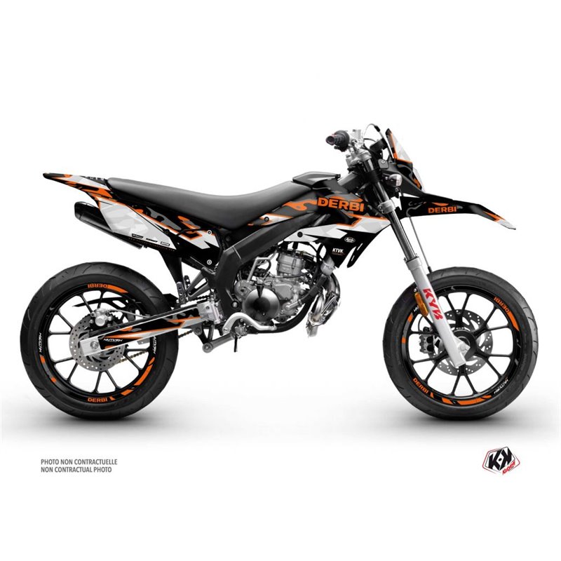 PACK Kit Deco + Housse de Selle 50cc BARBARIAN Derbi Xtreme 50 Orange