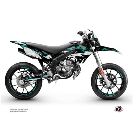 PACK Kit Deco + Housse de Selle 50cc BARBARIAN Derbi Xtreme 50 Turquoise