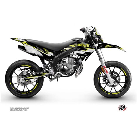 PACK Kit Deco + Housse de Selle 50cc BARBARIAN Derbi Xtreme 50 Jaune Neon