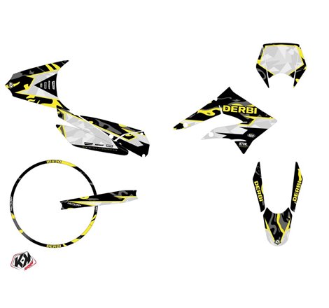 PACK Kit Deco + Housse de Selle 50cc BARBARIAN Derbi Xtreme 50 Jaune Neon