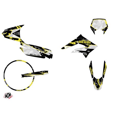 PACK Kit Deco + Housse de Selle 50cc BARBARIAN Derbi Xtreme 50 Jaune Neon