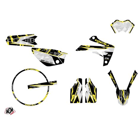 PACK Kit Deco + Housse de Selle 50cc BARBARIAN Rieju MRT 50 Jaune Neon