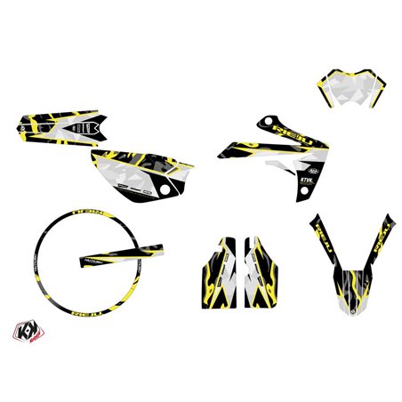 PACK Kit Deco + Housse de Selle 50cc BARBARIAN Rieju MRT 50 Jaune Neon