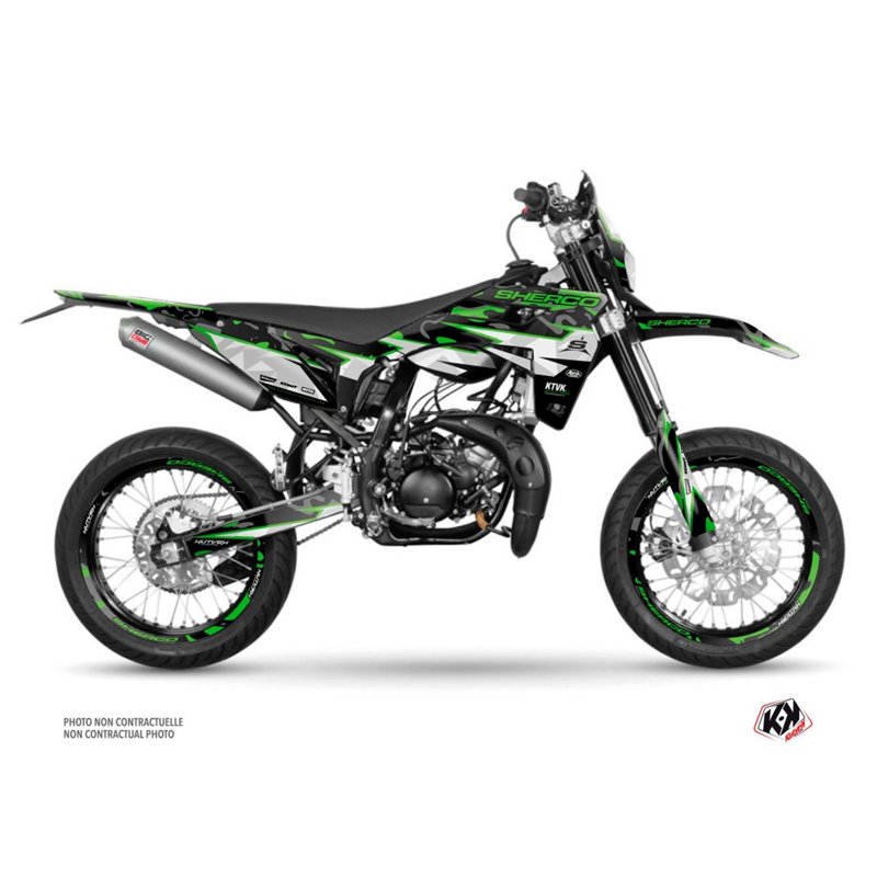 PACK Kit Deco + Housse de Selle 50cc BARBARIAN Sherco SM 50 Vert