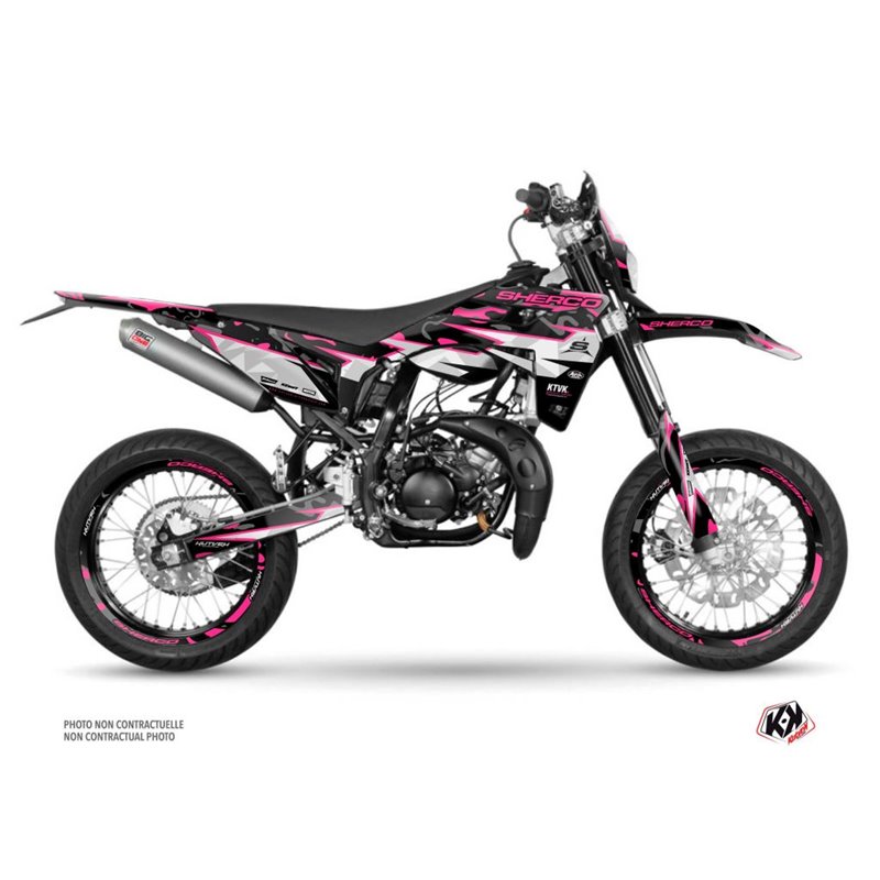 PACK Kit Deco + Housse de Selle 50cc BARBARIAN Sherco SM 50 Rose