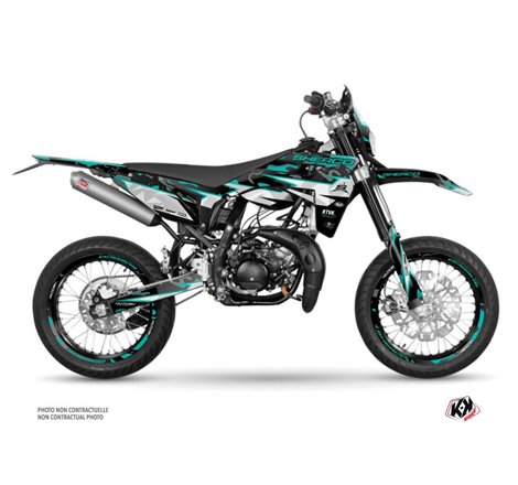 PACK Kit Deco + Housse de Selle 50cc BARBARIAN Sherco SM 50 Turquoise