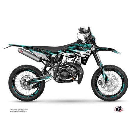 PACK Kit Deco + Housse de Selle 50cc BARBARIAN Sherco SM 50 Turquoise