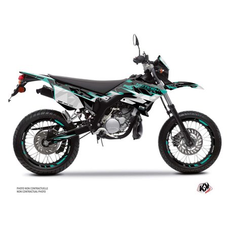 PACK Kit Deco + Housse de Selle 50cc BARBARIAN Yamaha DT 50 Turquoise