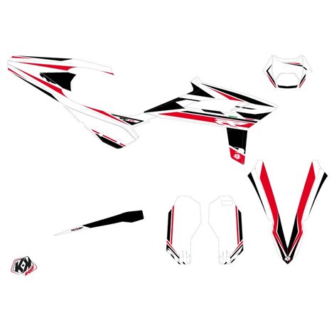 Kit Deco Moto Cross FIRENZE Beta RR 2T 125 Blanc Rouge Noir