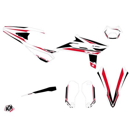 Kit Deco Moto Cross FIRENZE Beta RR 2T 125 Blanc Rouge Noir