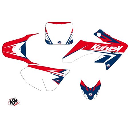 Kit Deco Moto Cross Stage Honda 50 CRF Bleu Rouge