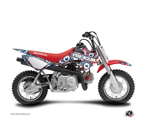 Kit Deco Moto Cross Freegun Eyed Honda 50 CRF Rouge Bleu