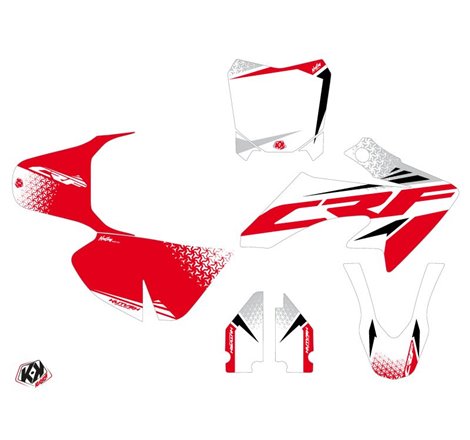 Kit Deco Moto Cross Nasting Honda 50 CRF Blanc Rouge