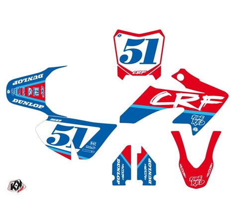 Kit Deco Moto Cross Rask Honda 50 CRF Bleu