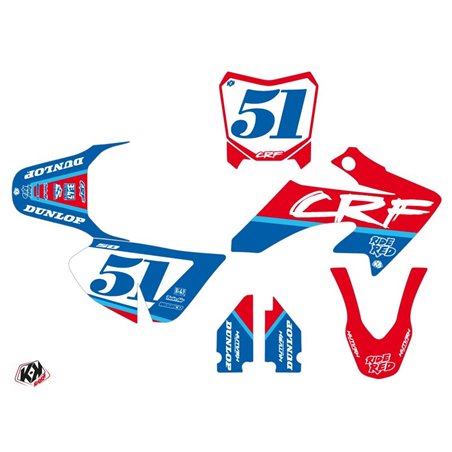 Kit Deco Moto Cross Rask Honda 50 CRF Bleu