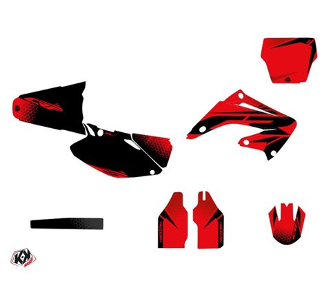 Kit Deco Moto Cross Nasting Honda 125 CR Rouge Noir