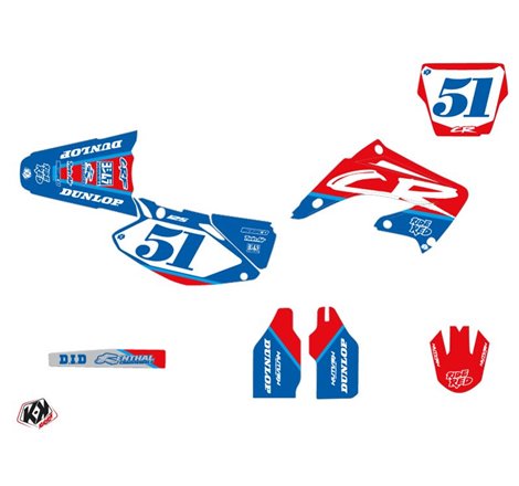 Kit Deco Moto Cross Rask Honda 125 CR Bleu