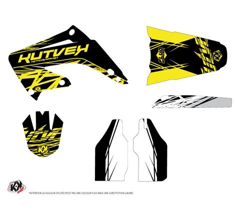 Kit Deco Moto Cross Eraser Fluo Honda 125 CR Jaune