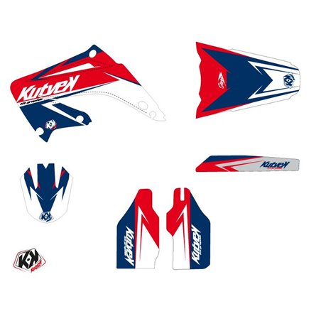 Kit Deco Moto Cross Stage Honda 125 CR Bleu Rouge