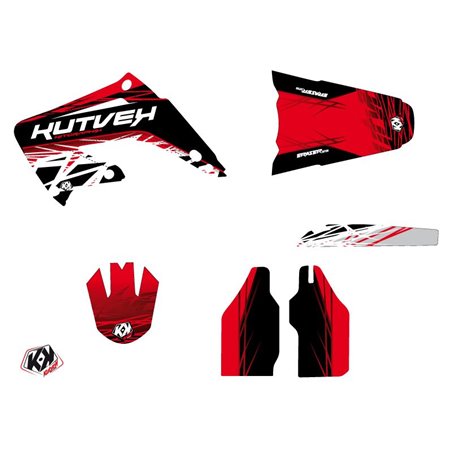 Kit Deco Moto Cross Eraser Honda 125 CR Rouge Blanc