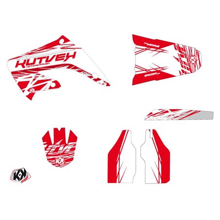 Kit Deco Moto Cross Eraser Honda 125 CR Blanc Rouge