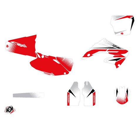 Kit Deco Moto Cross Nasting Honda 125 CR Blanc Rouge