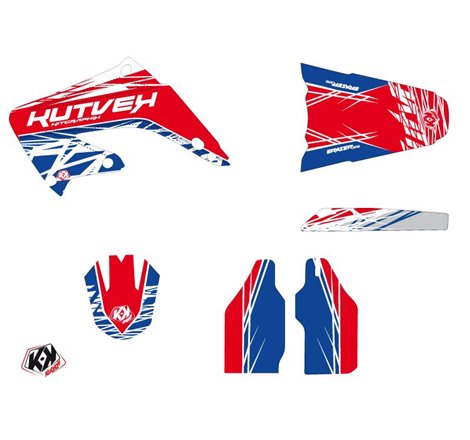 Kit Deco Moto Cross Eraser Honda 125 CR Rouge Bleu