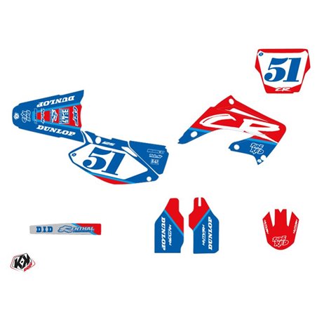 Kit Deco Moto Cross Rask Honda 125 CR Bleu