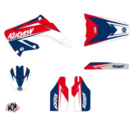 Kit Deco Moto Cross Stage Honda 125 CR Bleu Rouge