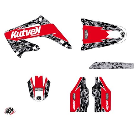 Kit Deco Moto Cross Predator Honda 125 CR Noir Rouge