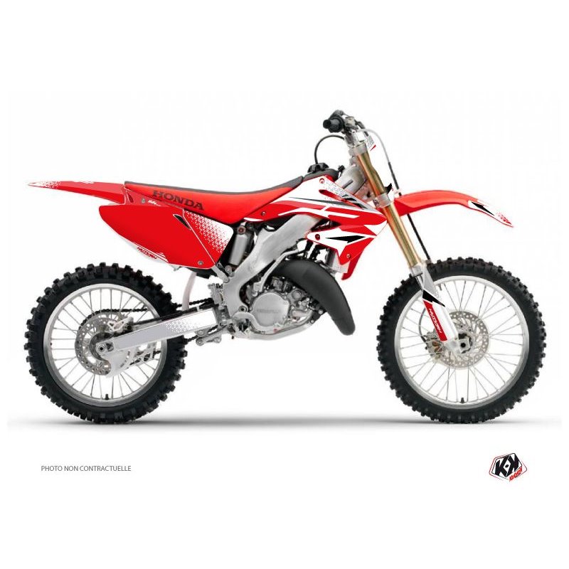 Kit Deco Moto Cross Nasting Honda 125 CR Blanc Rouge