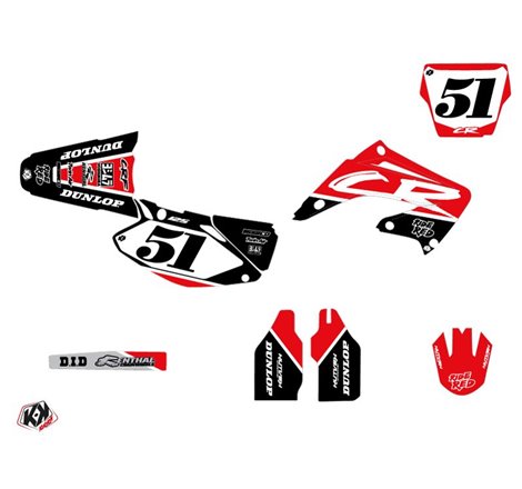 Kit Deco Moto Cross Dyna Honda 125 CR Noir