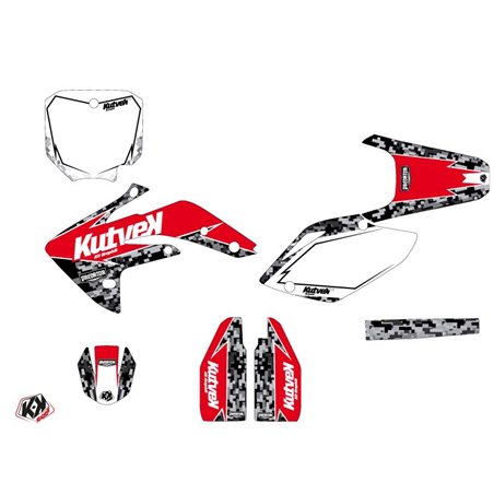 Kit Deco Moto Cross Predator Honda 150 CRF Noir Rouge