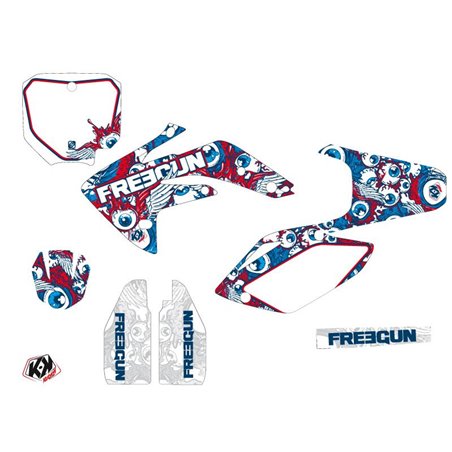 Kit Deco Moto Cross Freegun Eyed Honda 150 CRF Rouge