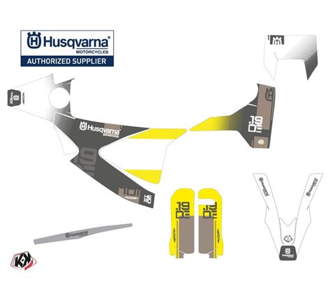 Kit Deco Moto Cross Hero Husqvarna 701 Enduro Gris Jaune