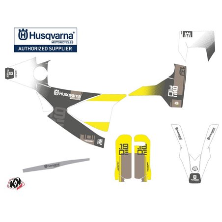 Kit Deco Moto Cross Hero Husqvarna 701 Enduro Gris Jaune