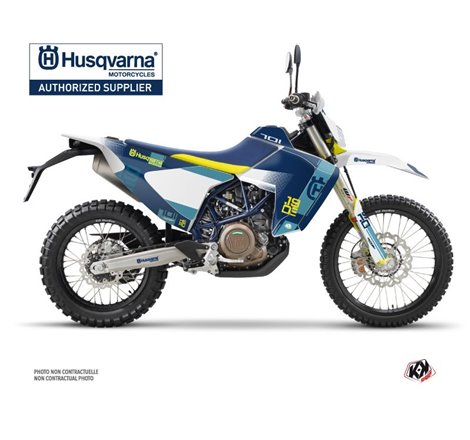 Kit Deco Moto Cross Hero Husqvarna 701 Enduro LR Bleu Jaune