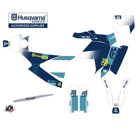 Kit Deco Moto Cross Hero Husqvarna 701 Enduro LR Bleu Jaune