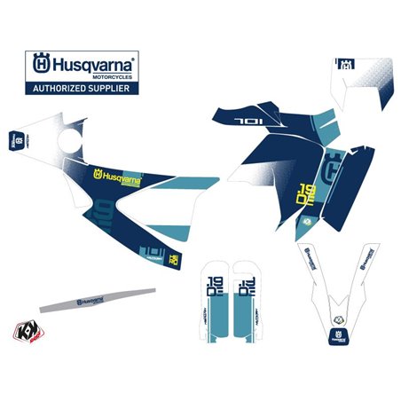 Kit Deco Moto Cross Hero Husqvarna 701 Enduro LR Bleu Jaune