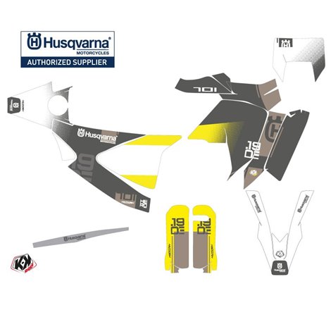 Kit Deco Moto Cross Hero Husqvarna 701 Enduro LR Gris Jaune
