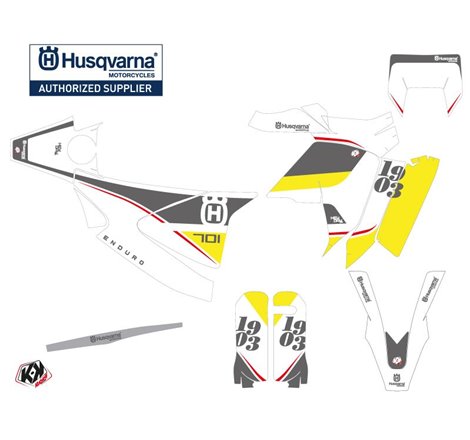 Kit Deco Moto Cross Heyday Husqvarna 701 Enduro LR Gris Jaune