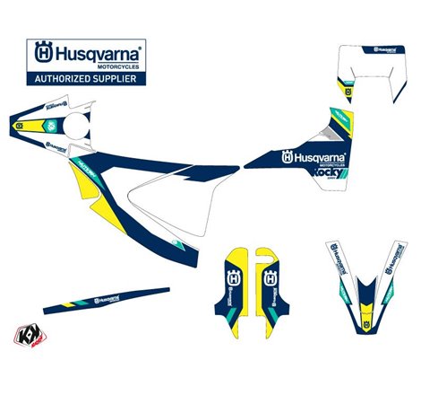 Kit Deco Moto Cross Rocky Husqvarna 701 Supermoto Bleu
