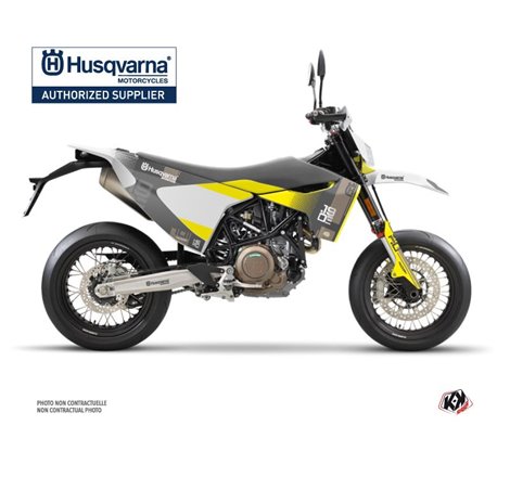 Kit Deco Moto Cross Hero Husqvarna 701 Supermoto Gris Jaune
