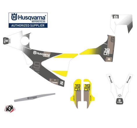 Kit Deco Moto Cross Hero Husqvarna 701 Supermoto Gris Jaune