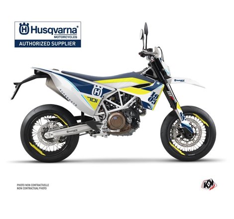 Kit Deco Moto Cross Heyday Husqvarna 701 Supermoto Bleu Jaune